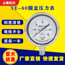Shanghai Yichuan YE60 diaphragm pressure gauge 0-100KPA low pressure gauge diaphragm natural gas meter kilopascal micro
