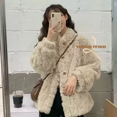 2021 fairy Japanese gentle wind lamb wool coat Western style 145 short coat small women autumn and winter