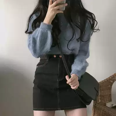 2021 Professional Hong Kong style small man autumn dress with retro chic high sweater two-piece dress New