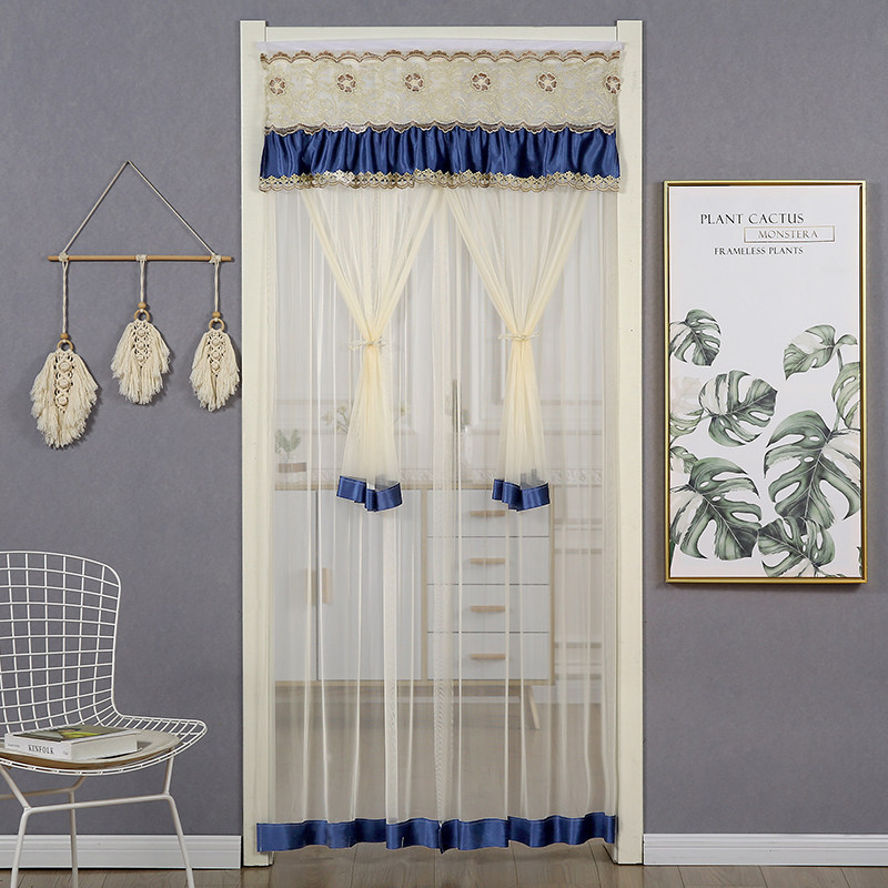 Delivery Rod Lace Door Curtain Free to punch Home Bedroom Anti-mosquito yarn Curtain Summer Kitchenette Dressing Room Partition Curtain Wind water curtain