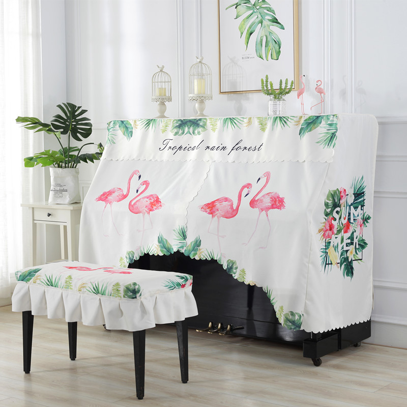 New Nordic Wind Printed Cartoon Piano Full Cover Play not to take Mountain leaf Piano Beatle Dust cover