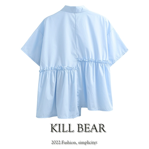 Брендовая летняя мультяшная рубашка с бантиком