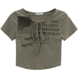 Брендовая короткая футболка, в американском стиле, короткий рукав