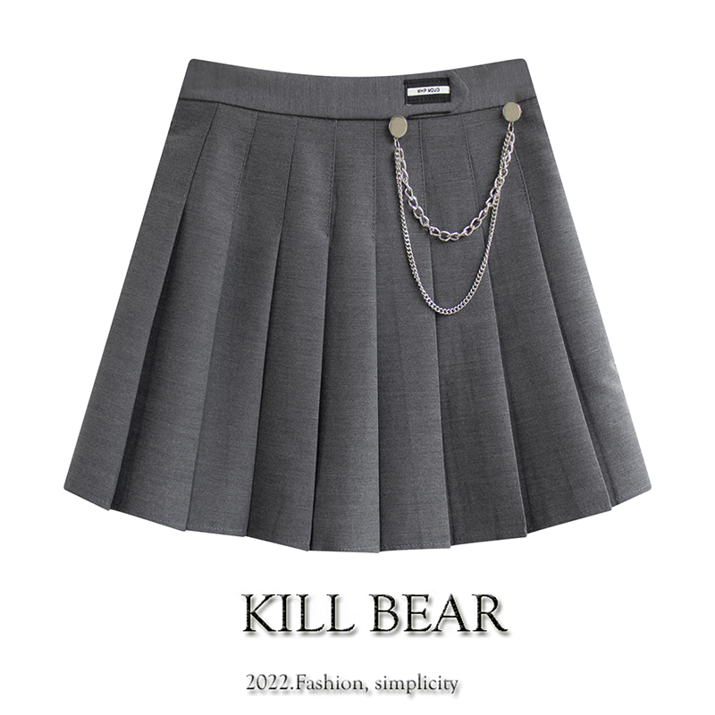Brand pleated skirt, mini-skirt, high waist, A-line