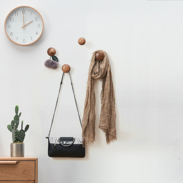 DICAHOME Beech Wood Solid Wood Creative Mushroom Wall Decoration Cloak Scarves Hooks Nordic Xuanguan Hanging Bag Rack Hook