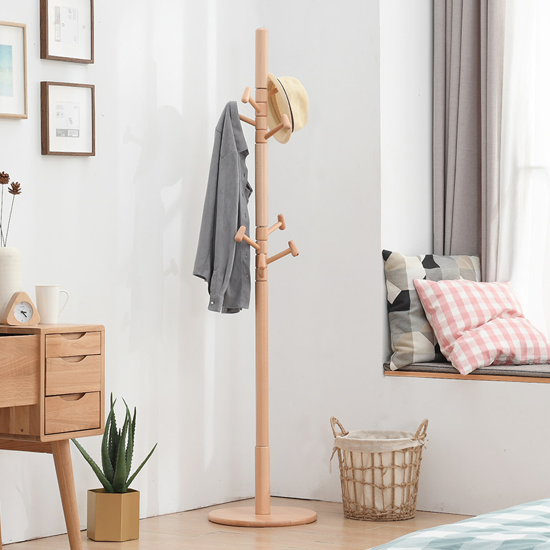 DICAHOE Beech Wood Solid Wood Entry Floor Simple Hood Rack Hanger Swivel Minimalist Fashion Clothes Rack