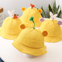 Baby hat spring and autumn Korean version of childrens fisherman hat female autumn and winter sunshade sunscreen baby hat cute super cute tide