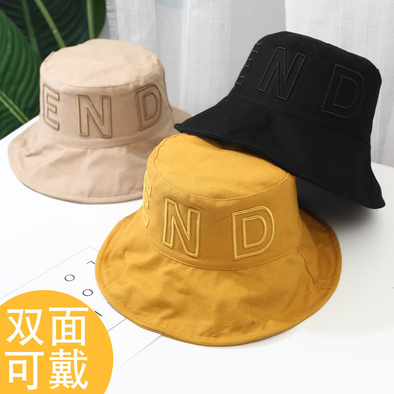 VOGANA Cannes Second Store Autumn Joker Tide Solid Color Cotton Fisherman Hat Sunshade Couple Head Fat