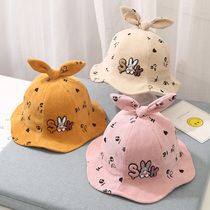 New corduroy childrens basin hat male and female baby cartoon cute fisherman hat 1-4 year old child sunshade hat tide tide