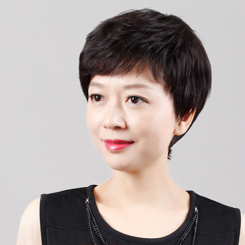 Wig female short hair middle and senior mom wig wig wig female hair life hair full head wig