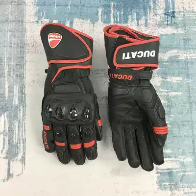 New DUCATI DUCATI locomotive locomotive racing knight riding anti-drop long version carbon fiber leather gloves