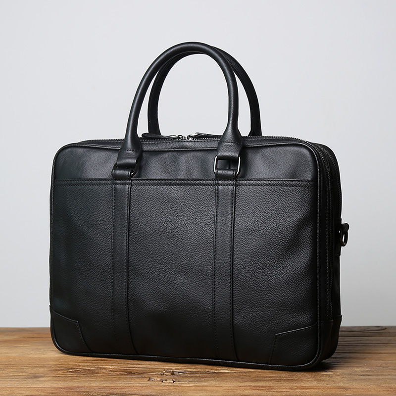 Retro leather casual briefcase men's messenger bag horizontal business computer bag men's bag high-end niche handbag