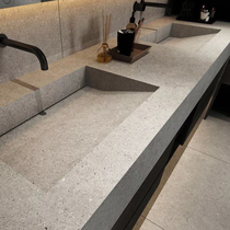 Rock board bathroom cabinet combination set Bathroom marble sink Face wash light luxury bathroom Rock board wash double basin
