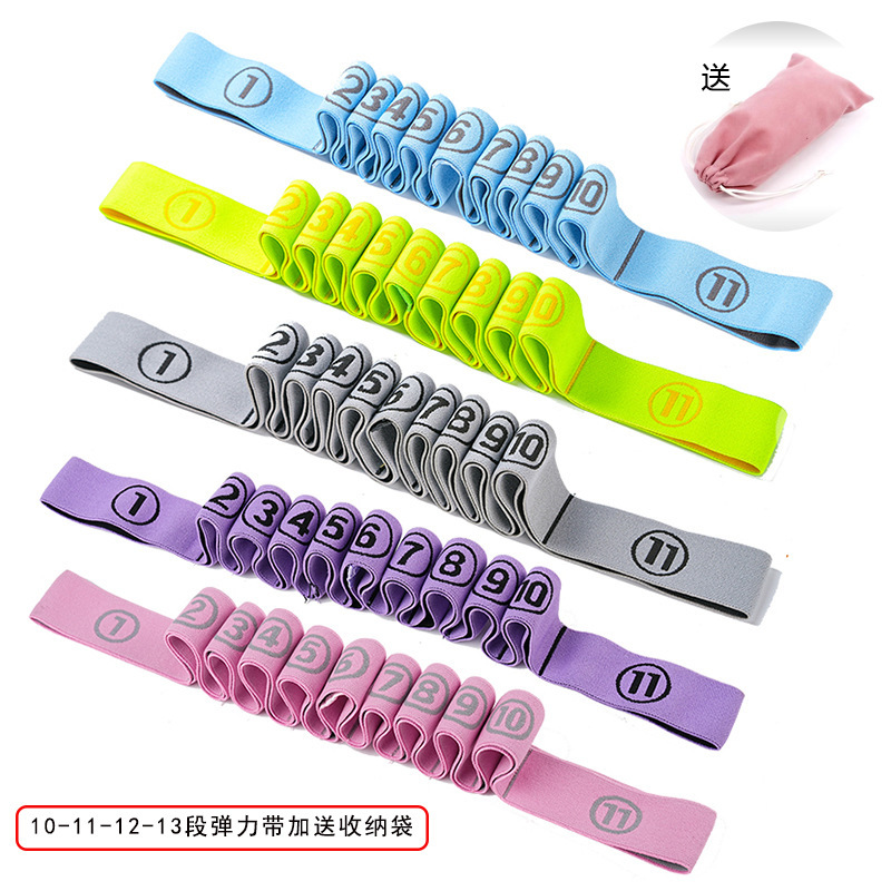 Yoga Multi-Section Stretch Resistance Band for Children, Latin Dance Posture Correction Resistance Band, 8-Section Elastic Resistance Band