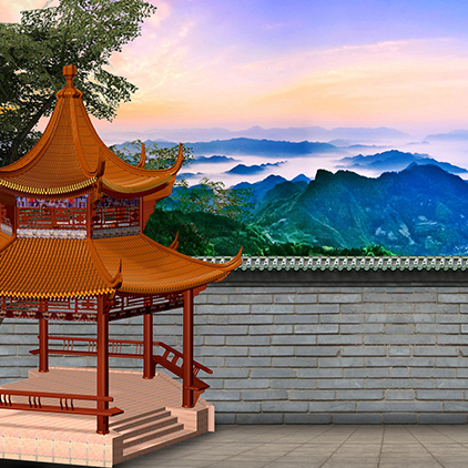High-Definition Led Stage Large Screen Stage Play Sitcom Sketch Ancient Courtyard Wall Pavilion Peach Tree Outside the Wall High-Definition Led Stage Large Screen Stage Play Sitcom Sketch Ancient Courtyard Wall Pavilion Peach Tree Outside the Wall
