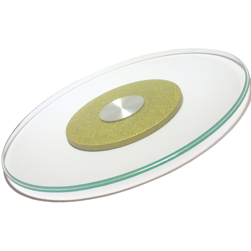 MA37 plastic steel flash gold round table turntable tempered glass turntable Jinsha base table round table solid wood turning table