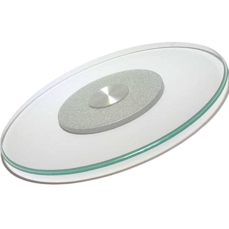 MA39 plastic steel silver sand base tempered glass dining table turntable hotel round countertop standard solid wood round table turntable