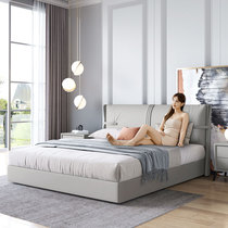 High-end light luxury fabric bed 1 8m double bed three-proof technology tatami master bedroom soft package small apartment wedding bed