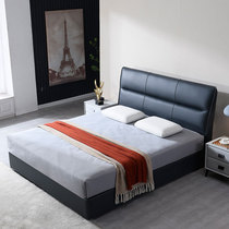 Leather bed master bed modern minimalist light luxury double Italian minimalist napa leather bed 1 8 meters solid wood 1 5 meters