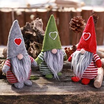 Christmas decoration gifts ornaments striped face-free doll standing doll Nordic white beard old doll ornaments