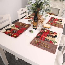Christmas Plaid cloth restaurant insulation gloves insulated placematti table mat table flag pillow pillow pillow case holiday decorations