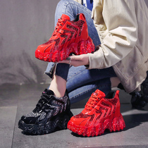 2021 Autumn New 10cm height womens shoes thick-soled father shoes womens breathable muffin casual sports shoes
