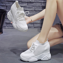 2021 Autumn New 10cm increased womens shoes breathable white shoes womens Joker thick bottom cake casual sneakers