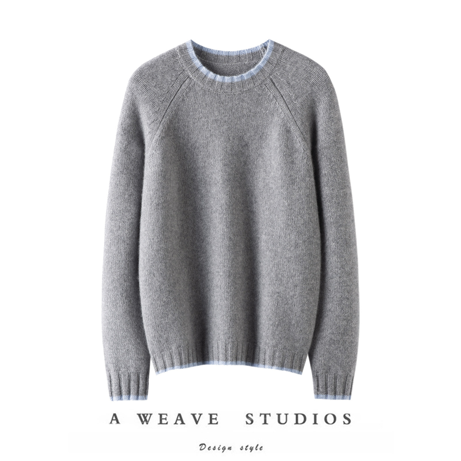 My favorite style~Thick fake two-piece pure cashmere sweater for women, round neck 100% pure cashmere sweater, loose autumn and winter