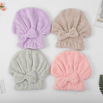 Coral velvet dry hair towel absorbent towel shower cap hair quick dry hat thickening quick-drying head wrap headscarf can