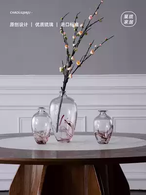 2020 new Japanese Zen vase transparent glass hydroponic plum blossom home living room dining table decoration floral ware