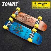 ZOMBIE carved Big Fish board road skateboard Maple small fish Board adult travel cruise board