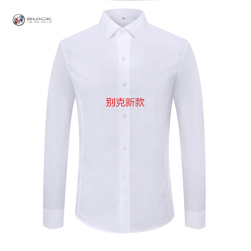 SAIC-GM Buick 4S shop cargo white logo shirt Buick high-support cotton iron-free men's shirt sale