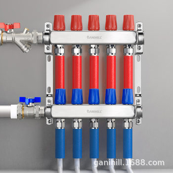 Factory Direct Supply, Stainless Steel Manifold for Home Floor Heating, Hvac Geothermal High-Flow Manual Manifold Complete Set