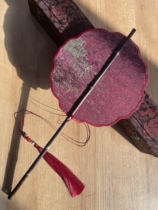 Wine red splashed ink feeling woven gold waist fan foldable Hanfu national style cheongsam photography palace fan ancient style literary gift dance