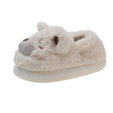 Тапочки для беременных, зимняя мультяшная милая нескользящая удерживающая тепло обувь на платформе, с медвежатами