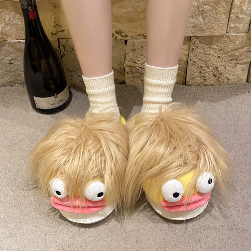 Тапочки, зимняя нескользящая мультяшная удерживающая тепло обувь