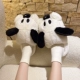 Белые милые хлопковые тапочки для собак с большим лицом