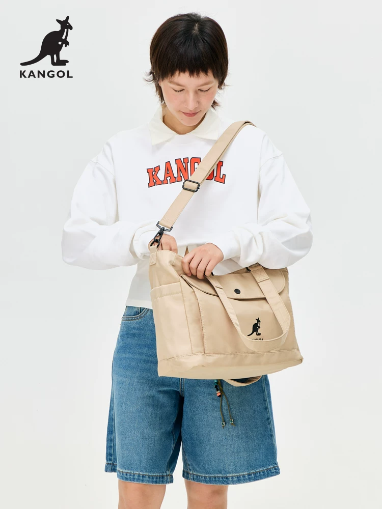 KANGOL Waterproof shoulder bag with zipper, capacious one-shoulder bag