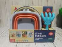 New children soft plastic foldable small bucket baby play water beach toys play sand tools fishing portable bucket
