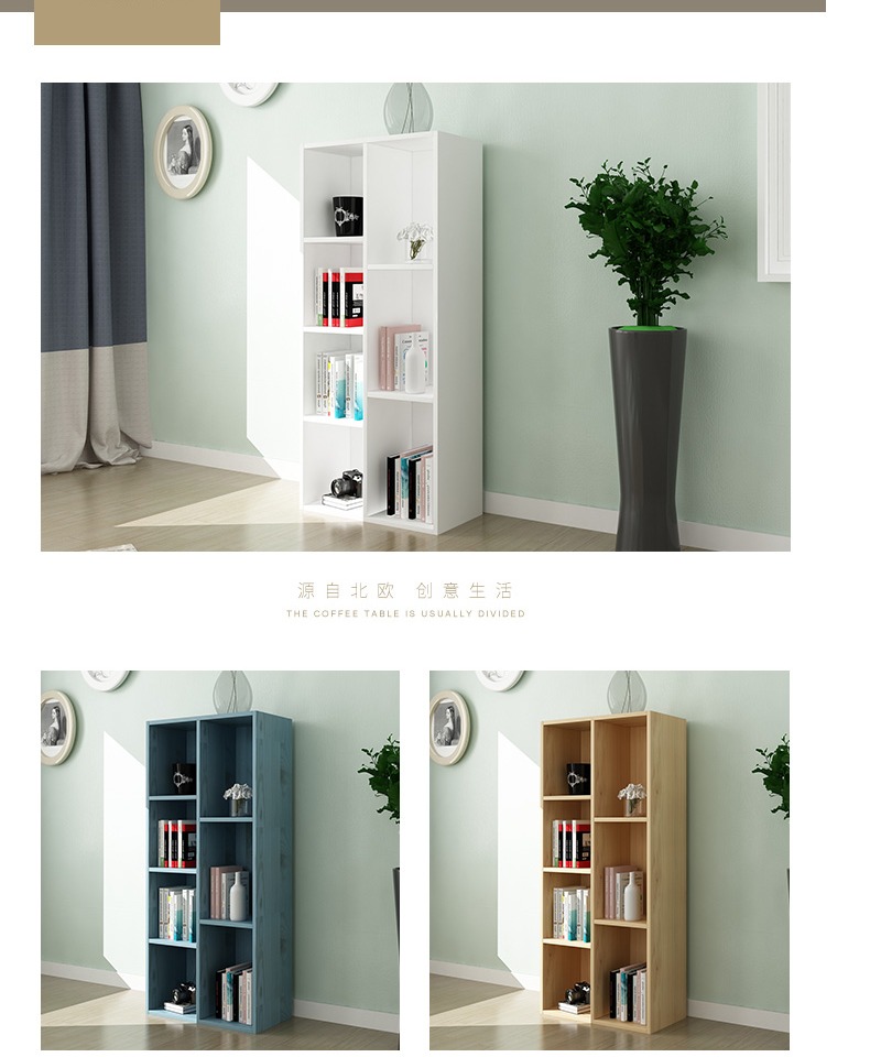 Sáng tạo đơn giản kệ sách kệ sách kệ gỗ kẻ sọc sinh tủ tủ nhỏ tủ khóa tủ lưu trữ kết hợp miễn phí - Buồng tủ sách giá rẻ