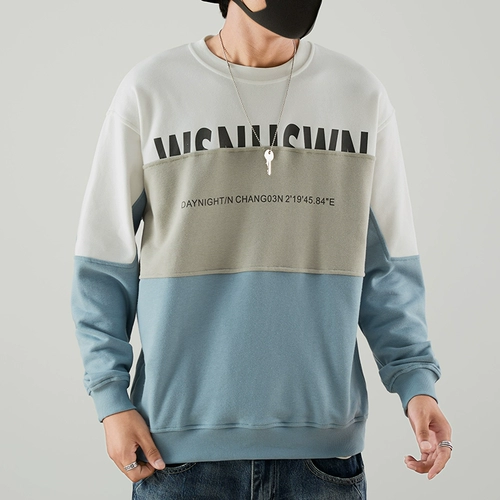 Японская толстовка для отдыха, осенний трендовый комплект, лонгслив, круглый воротник, оверсайз