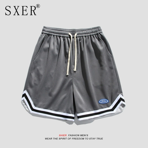 Баскетбольные спортивные летние тонкие шорты, быстросохнущие шелковые штаны для отдыха, оверсайз, в американском стиле