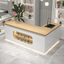 Modern simple water bar milk tea shop bar coffee shop cashier desk flower shop operation table fruit shop fruit cutting table