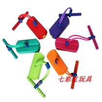 Promotion Children Green Frog Jump Sound Bounce Shoes Doll Hop Kindergarten Teaching Outdoor Fitness Competition Sports Toys