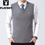 Playboy đích thực vest nam vest vest vest vest không tay đan áo len áo vest nam hàn quốc trẻ trung