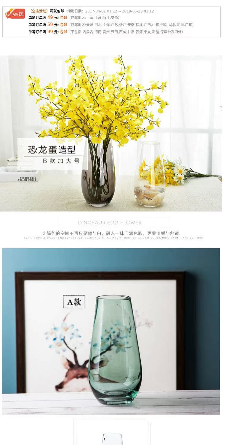 恐龙蛋造型欧式玻璃插花透明花器 奇谈网 恐龙蛋造型欧式玻璃插花透明花器 奇谈网