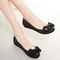 Flat heel bow fish mouth sandals women frosted shoes Jelly shoes sandals hole flat bottom 2016 summer beach
