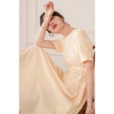 法丝璐 Ретро приталенное платье, корсет, длинная юбка, французский ретро стиль, короткий рукав