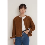 法丝璐 Бархатная демисезонная сексуальная ретро короткая куртка, изысканный стиль