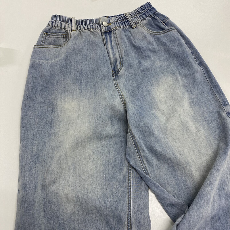 Straight-Leg Plus-Size Jeans, Summer Style, Pear-Shaped Body, Slimming, Loose, Soft Denim, Versatile, for Chubby Women, Lazy Casual, Covers the Body Straight-Leg Plus-Size Jeans, Summer Style, Pear-Shaped Body, Slimming, Loose, Soft Denim, Versatile, for Chubby Women, Lazy Casual, Covers the Body